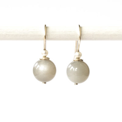 Ohrhänger aus Sterlingsilber mit Edelsteinen und Perlen aus der Kollektion "Klassisch, klar, kunterbunt“